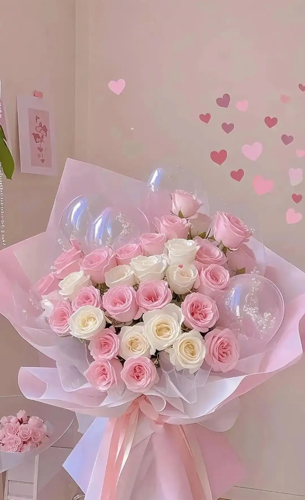 浪漫的玫瑰花束桌布