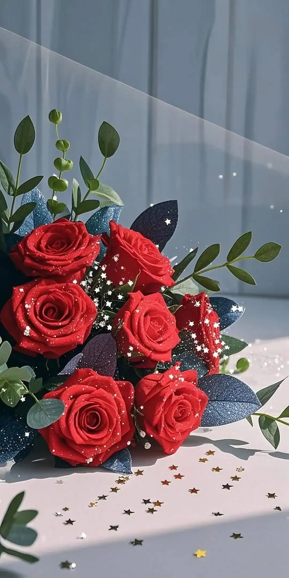 浪漫的玫瑰花束桌布