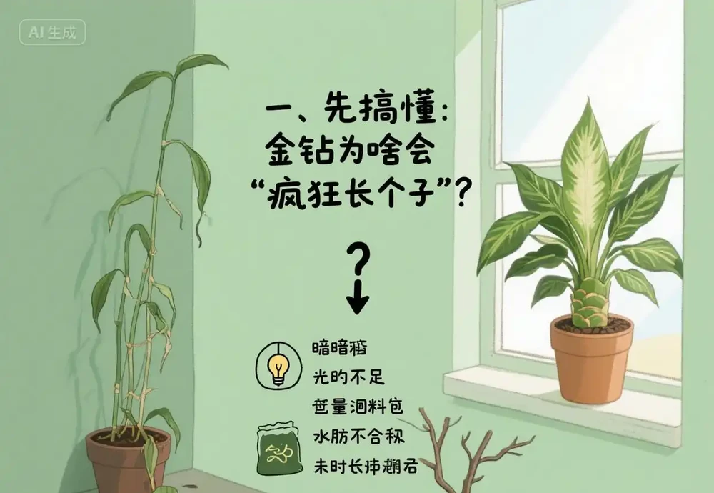 金鑽根莖太高怎麼辦?從病因到解決,我用 3 年養護經驗整理出可落地方案