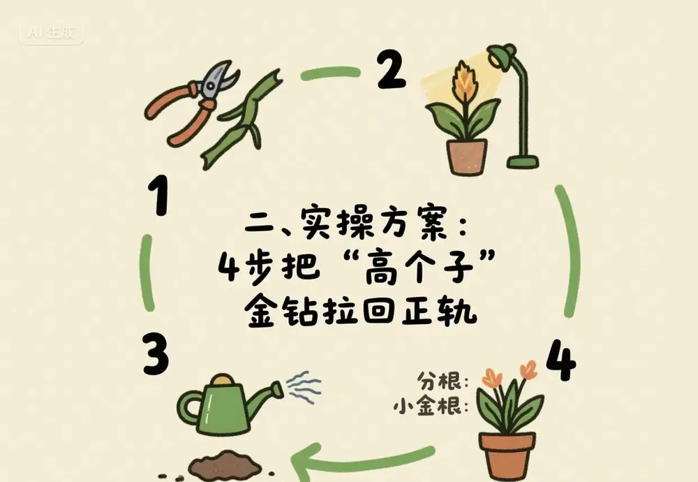 金鑽根莖太高怎麼辦?從病因到解決,我用 3 年養護經驗整理出可落地方案