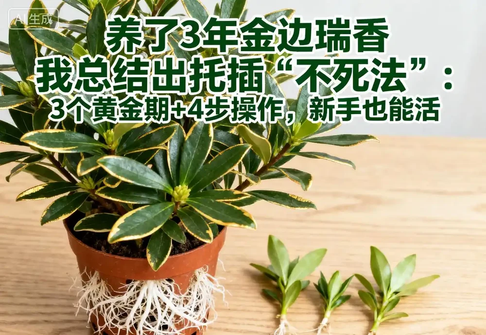 養了 3 年金邊瑞香,我總結出插枝 「不死法」:3 個黃金期 + 4 步操作,新手也能活