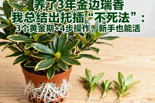 養了 3 年金邊瑞香，我總結出插枝 「不死法」：3 個黃金期 + 4 步操作，新手也能活