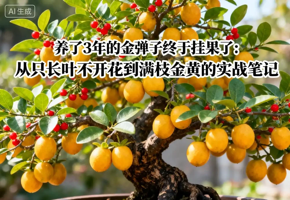 養了 3 年的金彈子終於掛果了：從只長葉不開花到滿枝金黃的實戰筆記