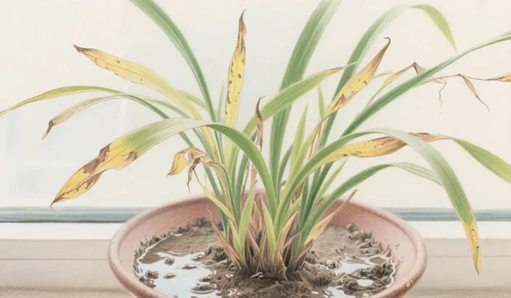 蘭草花葉子發黃乾枯是什麼原因?蘭草花黃葉?5招定位原因+4季養護重點,3分鐘學會