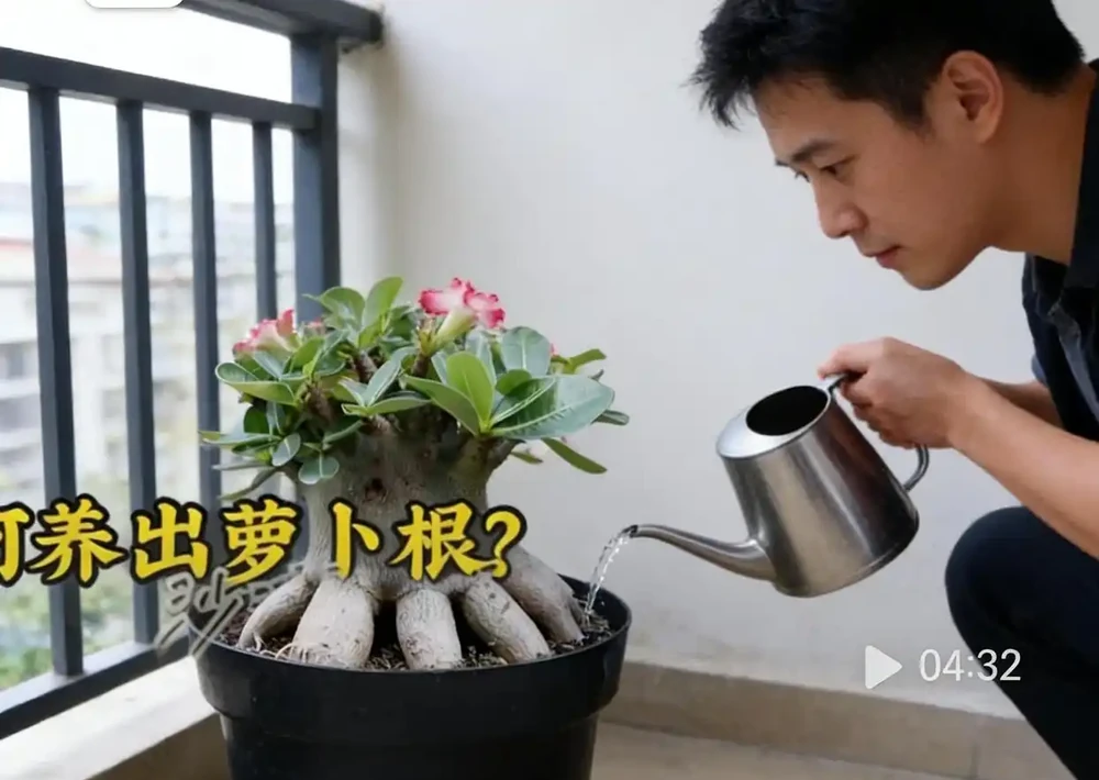 老花農的「虐根」秘籍:讓沙漠玫瑰自己長出大肚子,新手照做零失敗