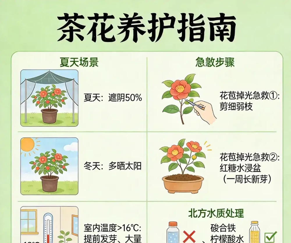 別再怪茶花嬌貴了!是你澆水太「摳門」!記住:手勤、水酸、補鐵,新手也能養滿盆