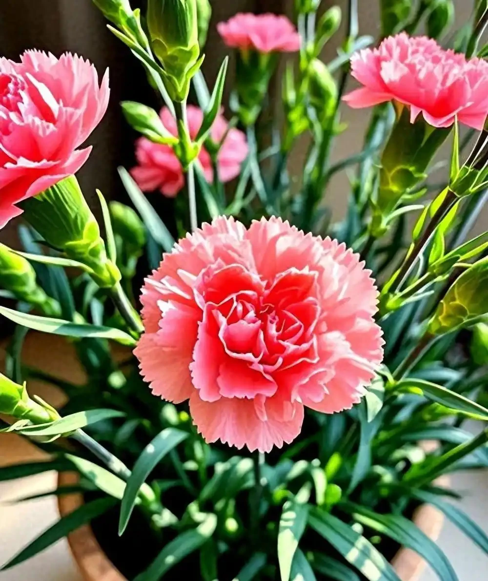 康乃馨開花期澆水指南:精準控水,花豔期長