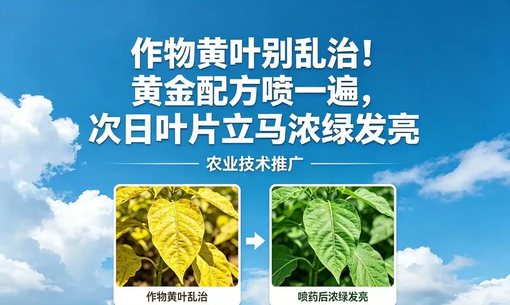 作物黃葉別亂治！黃金配方噴一遍，次日葉片立馬濃綠髮亮