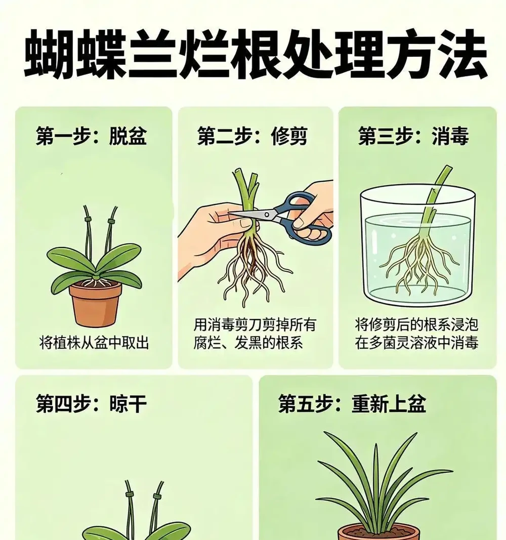 養蝴蝶蘭最怕「好心辦壞事」:葉子發軟先別澆水,看老花農如何「修根換土」一招翻盤
