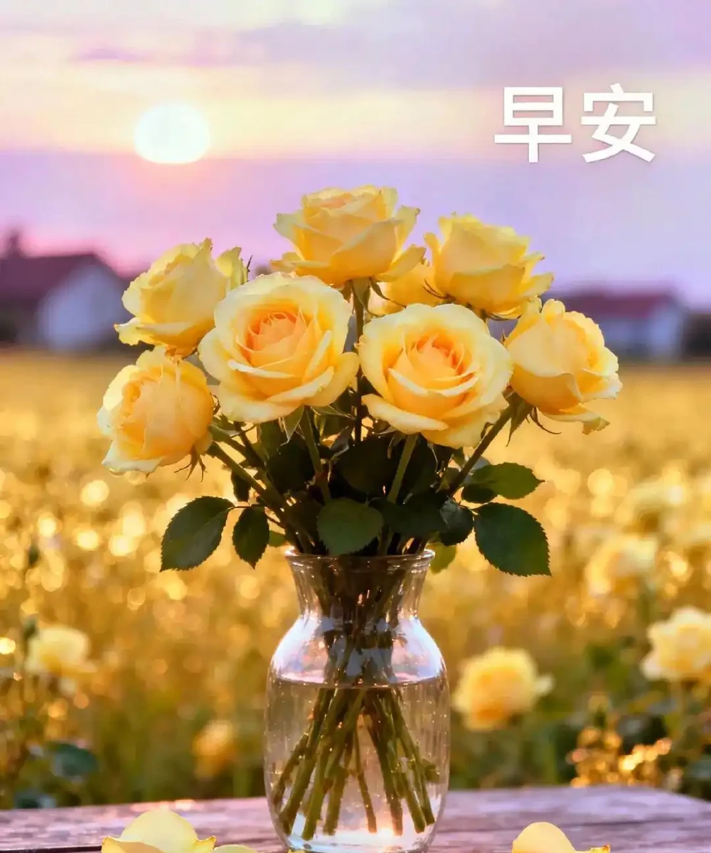18張頂漂亮的玫瑰花早安圖帶著花香與祝福向您而來，請開心收下吧