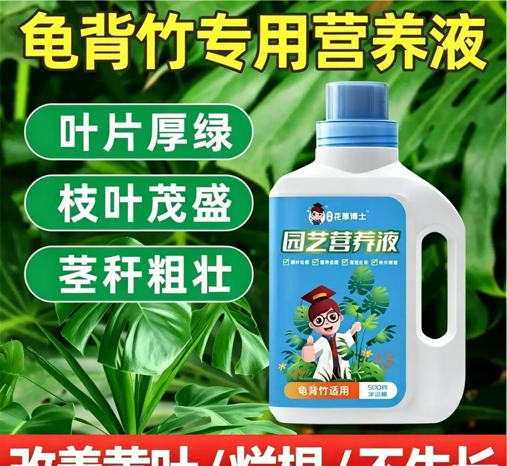 龜背芋專用營養液|專治黃葉薄葉!長根壯苗、葉片增厚油亮、通用綠植養護神器