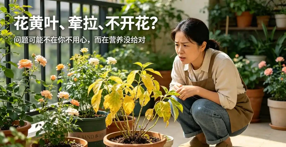 養花總黃葉不開花?幾塊錢的「植物營養餐」輕鬆搞定