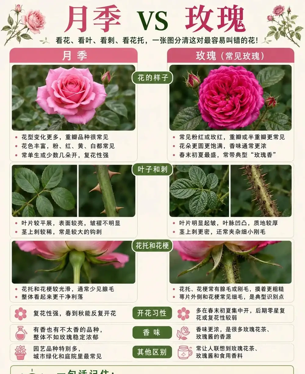 老花農:月季和玫瑰差別太大了!認清這4點,別再被商家忽悠