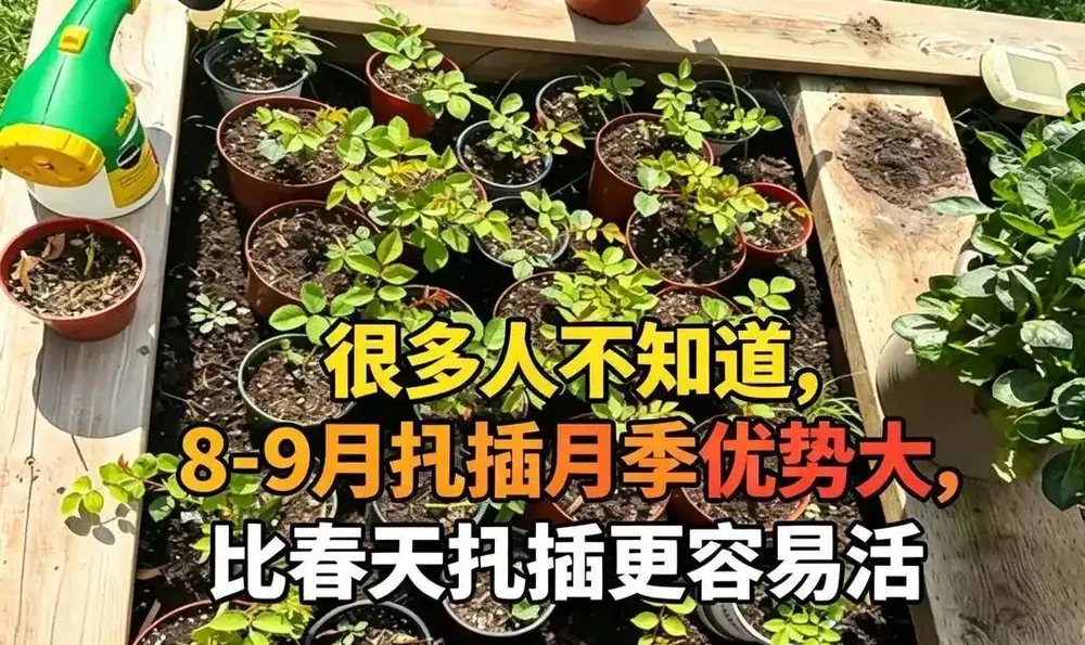 不少人不清楚,8-9月插枝玫瑰優勢明顯,比春季插枝更容易成活
