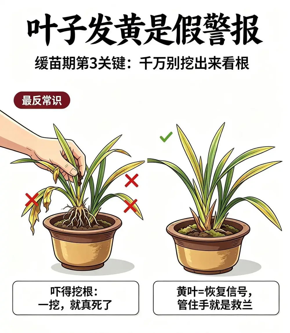 蘭花翻盆後葉子發黃?馴化復原期這 6 件事做對,穩穩活