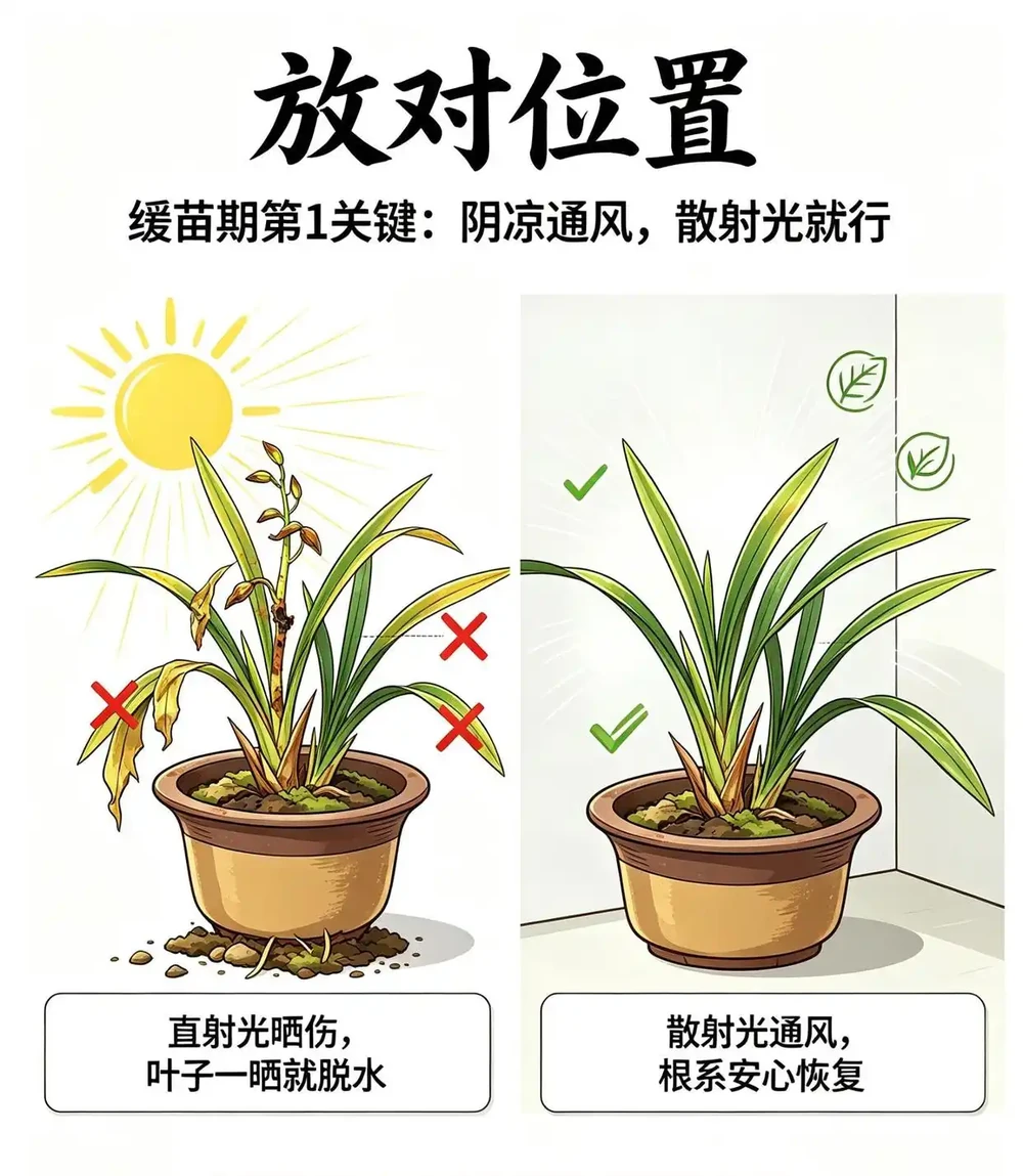 蘭花翻盆後葉子發黃?馴化復原期這 6 件事做對,穩穩活